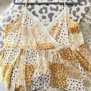 American Eagle Outfitters Floral Patchwork Cami